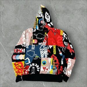 Icecream BBC Hoodie Mens Small Multicolor Collection AOP Pullover Hip Hop Sweat